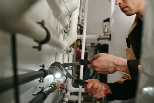 our commercial plumber is installing a new plumbing system